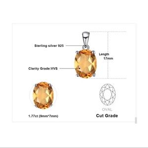 925 Silver Stamp Citrine Studs pendant and earrings